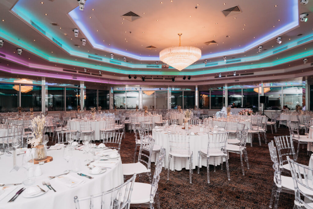 Wedding reception setup inside St Raphael Hotel Limassol.