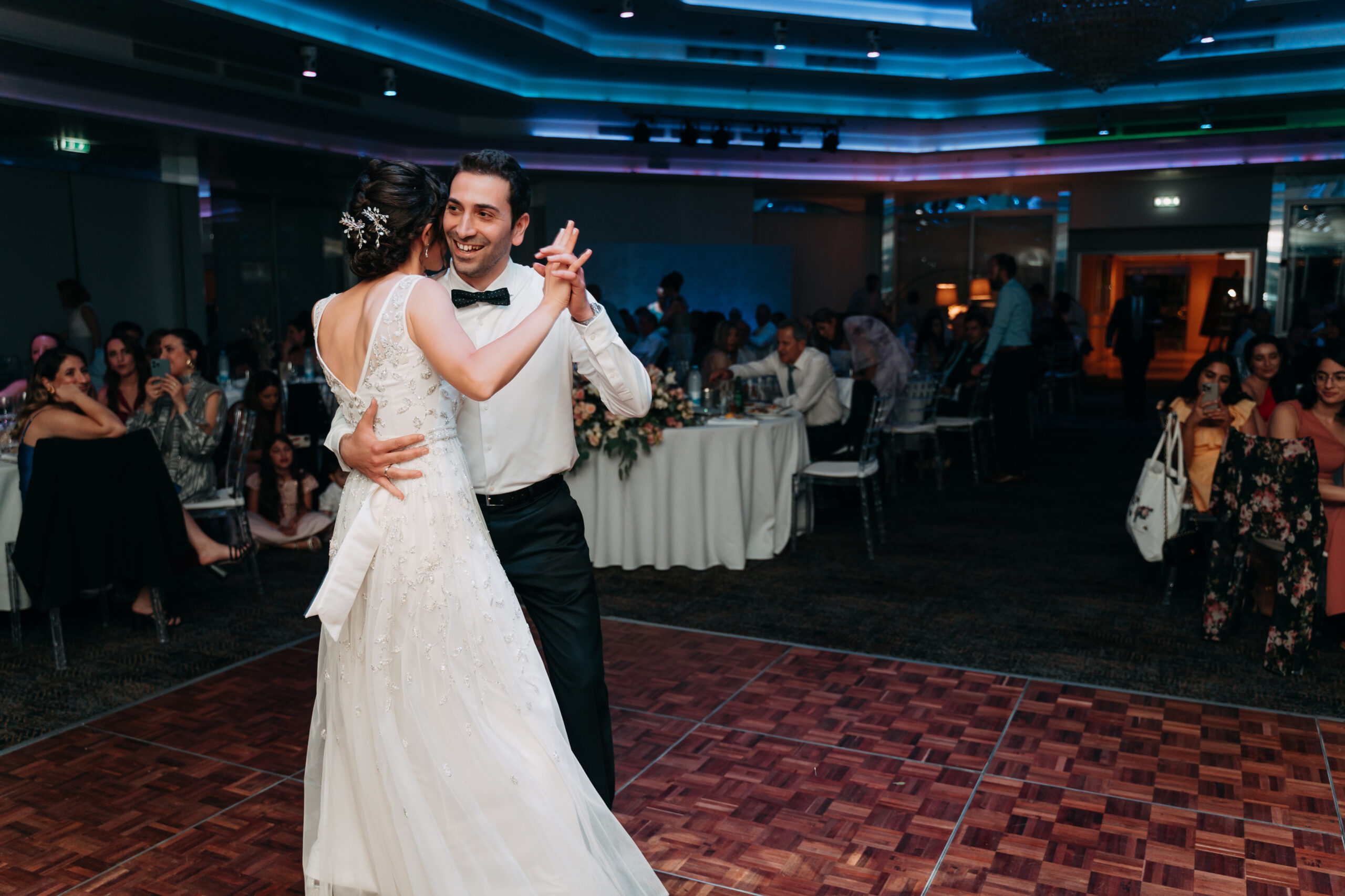Bride and groom first dance at St Raphael Resort Limassol.